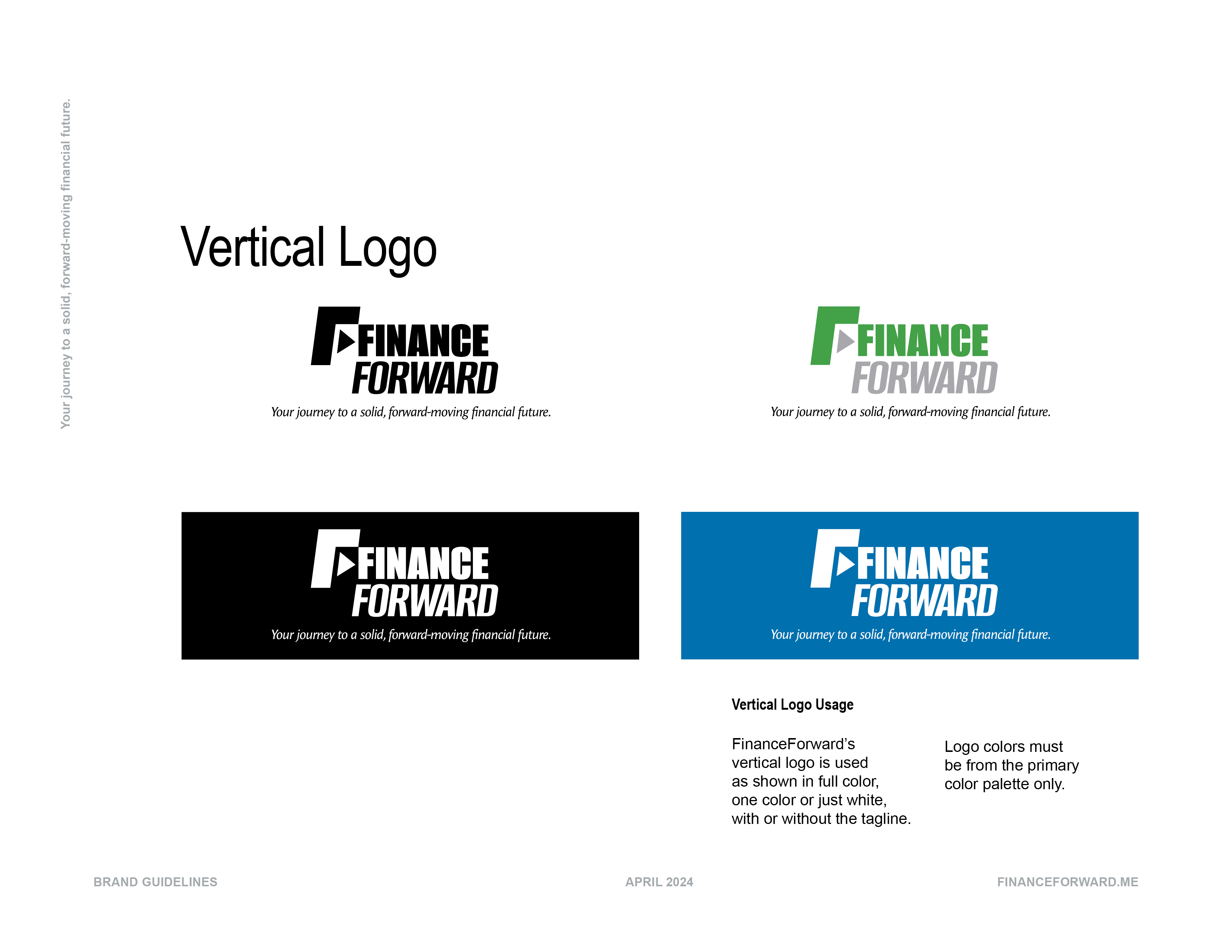 Finance Forward Brand Style Guidelines, Logo Vertical Usage