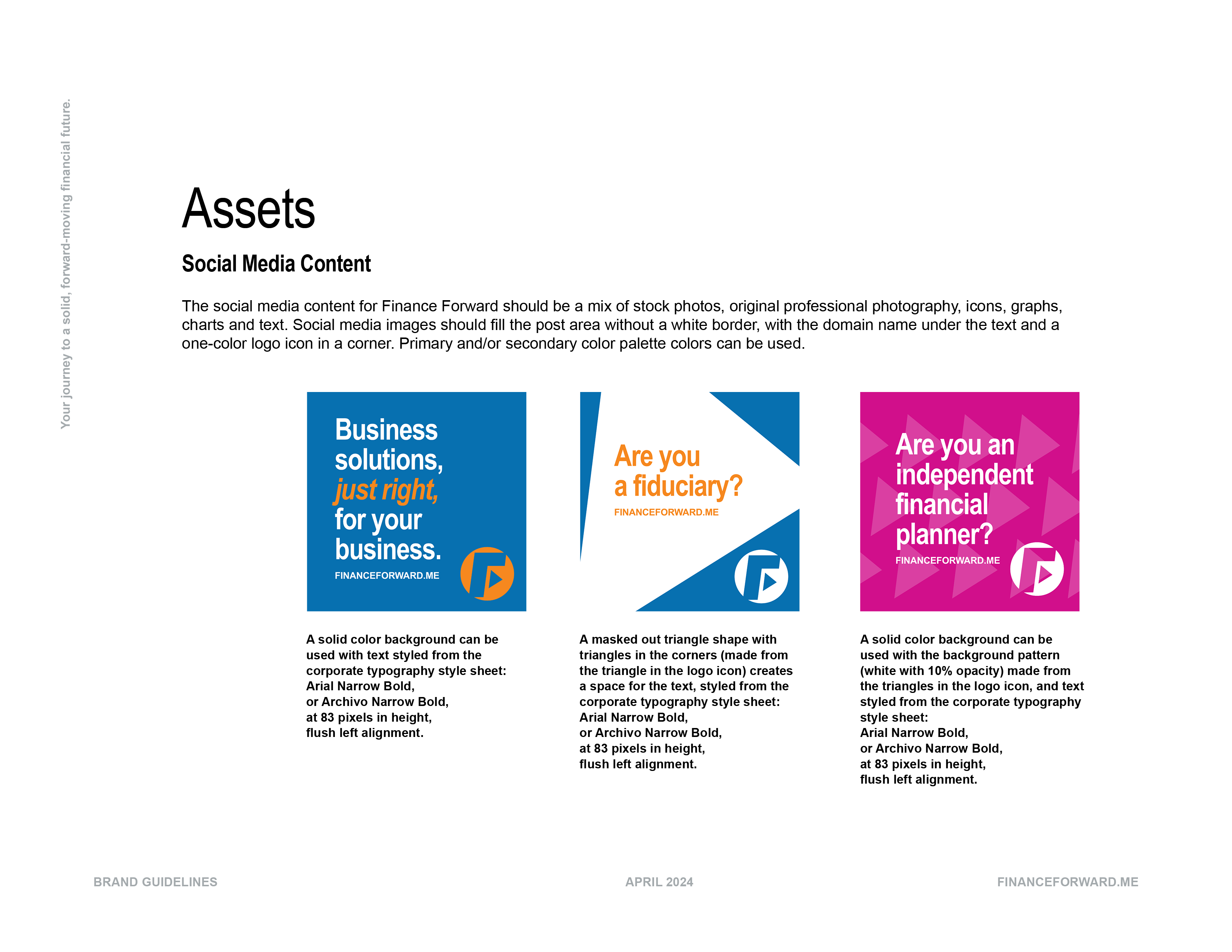 Finance Forward Brand Style Guideline Book, Social Media Graphics