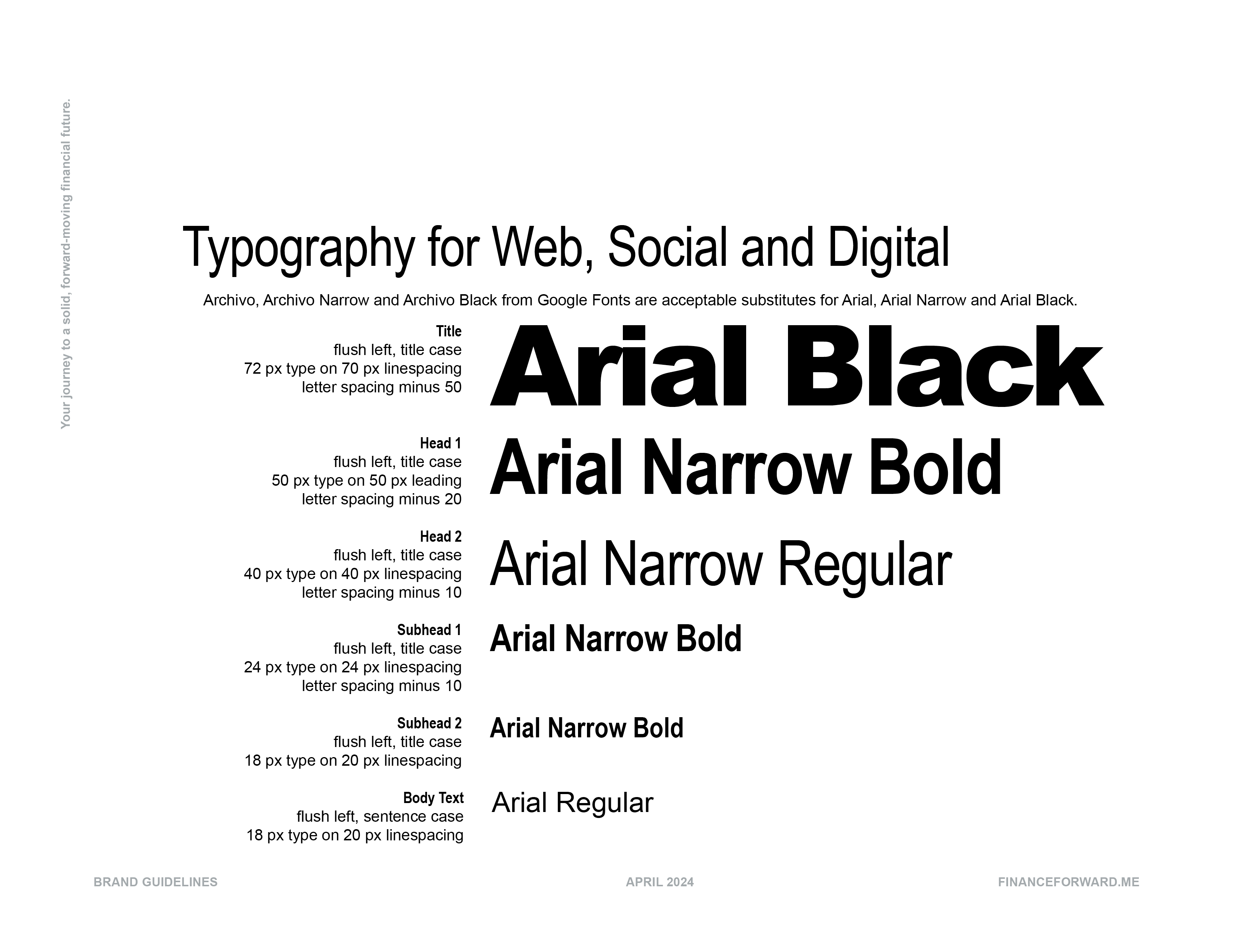 Finance Forward Brand Style Guideline Book, Typography